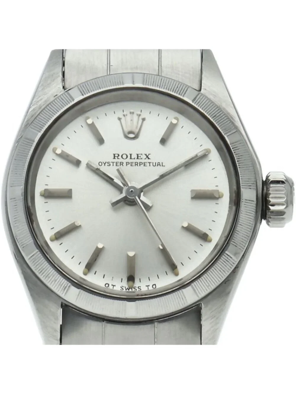 Rolex Oyster Perpetual Antique SS Watch Silver Polished
